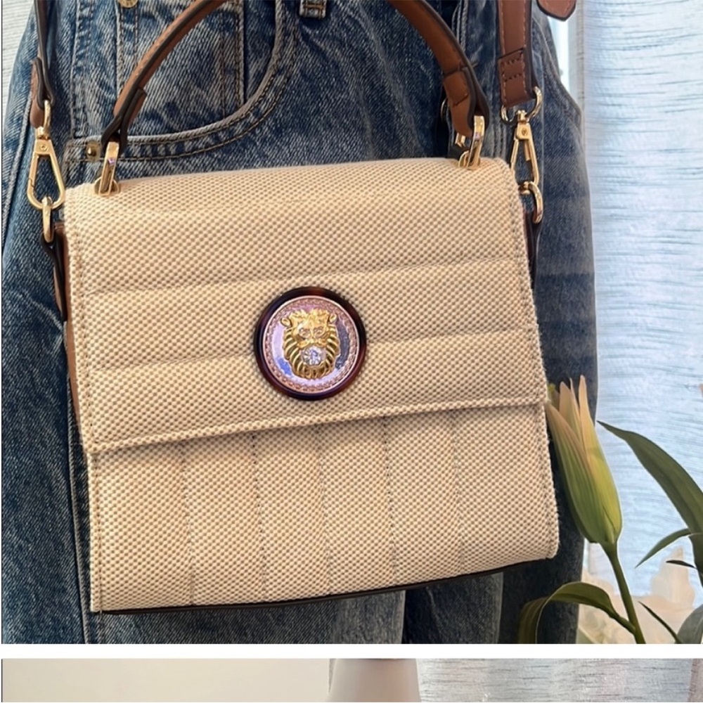 Aldo Cream and Brown Crossbody Bag